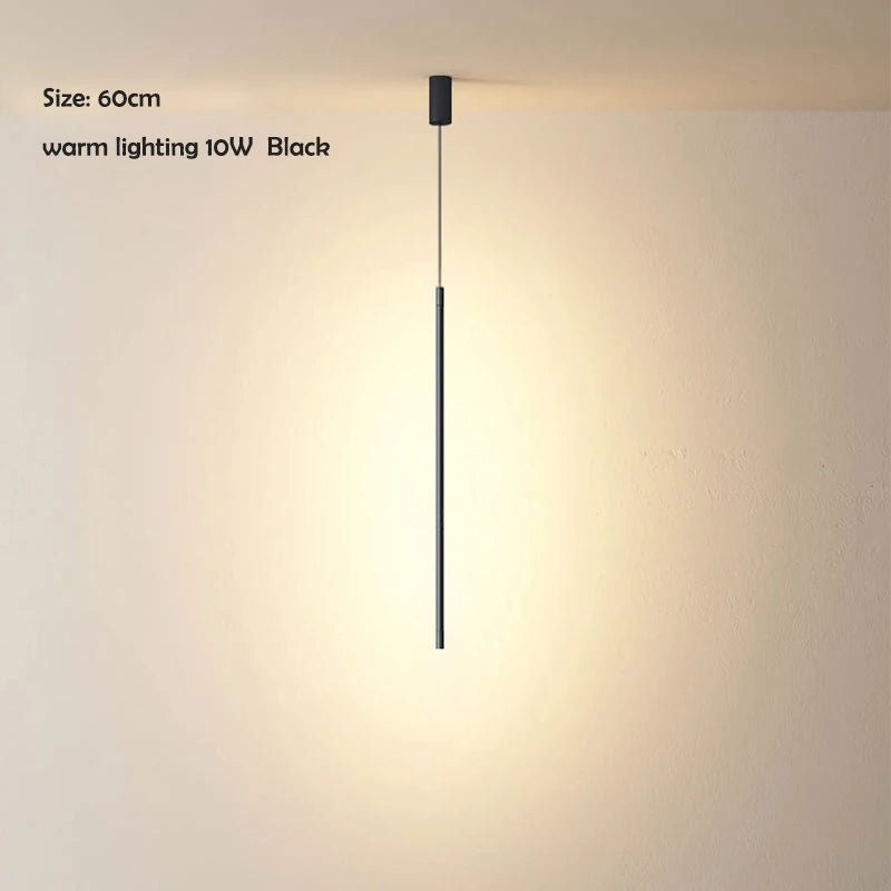 Nordic Minimalist LED Linear Pendant Light for Living Room and Bedroom - Hans Lumiere