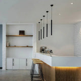Nordic Modern Cylindrical LED Pendant Light - Black Aluminum Tube Hanging Lamp - Hans Lumiere