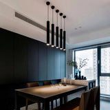 Nordic Modern Cylindrical LED Pendant Light - Black Aluminum Tube Hanging Lamp - Hans Lumiere