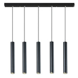 Nordic Modern Cylindrical LED Pendant Light - Black Aluminum Tube Hanging Lamp - Hans Lumiere
