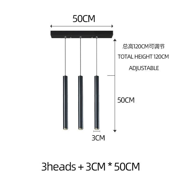 Nordic Modern Cylindrical LED Pendant Light - Black Aluminum Tube Hanging Lamp - Hans Lumiere