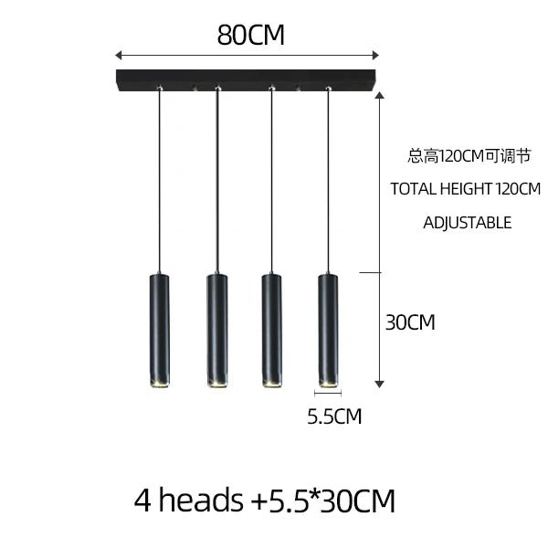 Nordic Modern Cylindrical LED Pendant Light - Black Aluminum Tube Hanging Lamp - Hans Lumiere