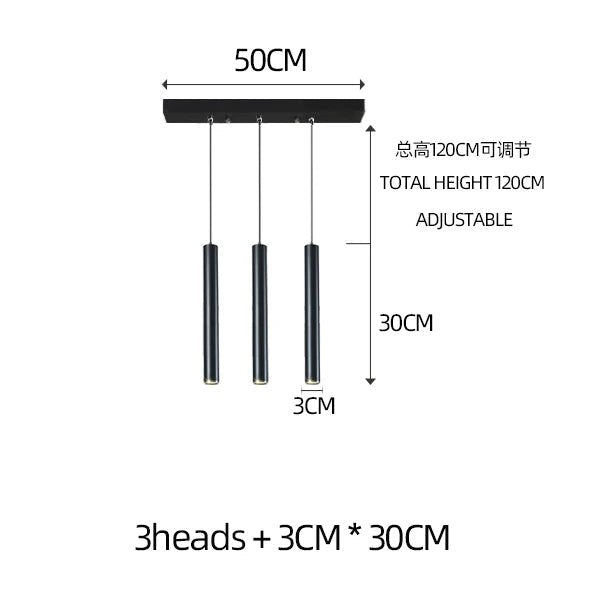 Nordic Modern Cylindrical LED Pendant Light - Black Aluminum Tube Hanging Lamp - Hans Lumiere