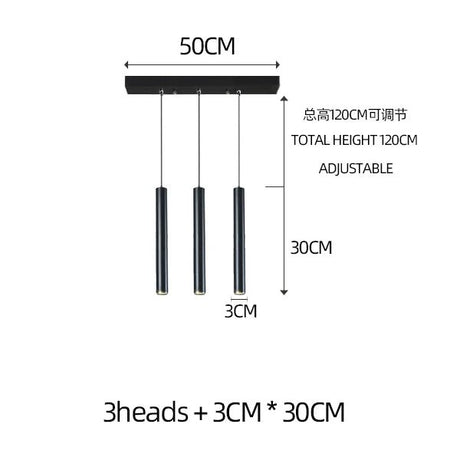 Nordic Modern Cylindrical LED Pendant Light - Black Aluminum Tube Hanging Lamp - Hans Lumiere