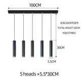 Nordic Modern Cylindrical LED Pendant Light - Black Aluminum Tube Hanging Lamp - Hans Lumiere