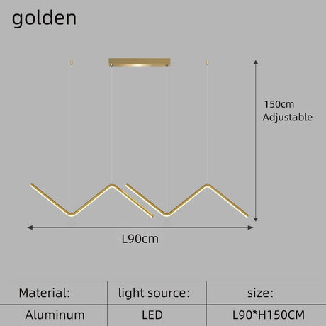 Nordic Modern LED Pendant Light in Gold or Black - Hans Lumiere