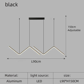 Nordic Modern LED Pendant Light in Gold or Black - Hans Lumiere