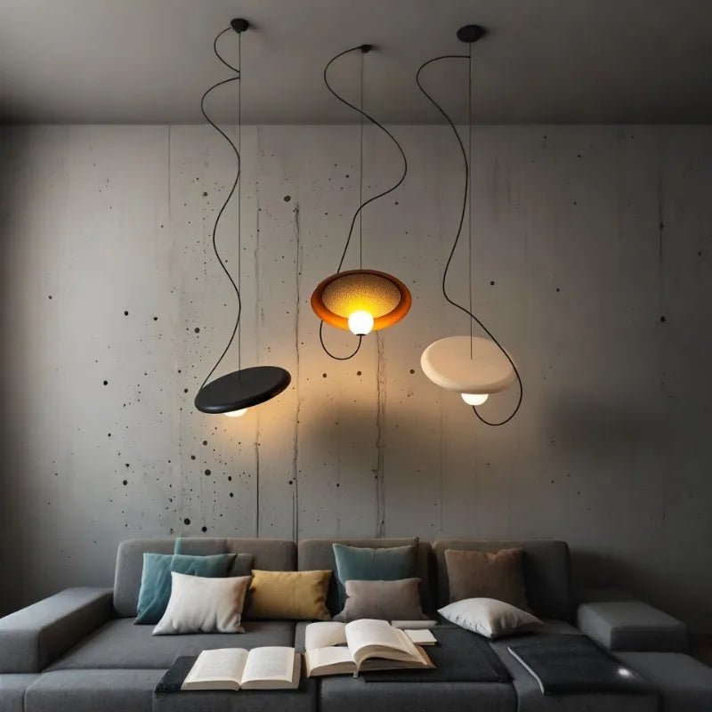 Nordic Modern Metal Pendant Light – Single Hanging Lamp for Bedside, Bar & Kitchen - Hans Lumiere