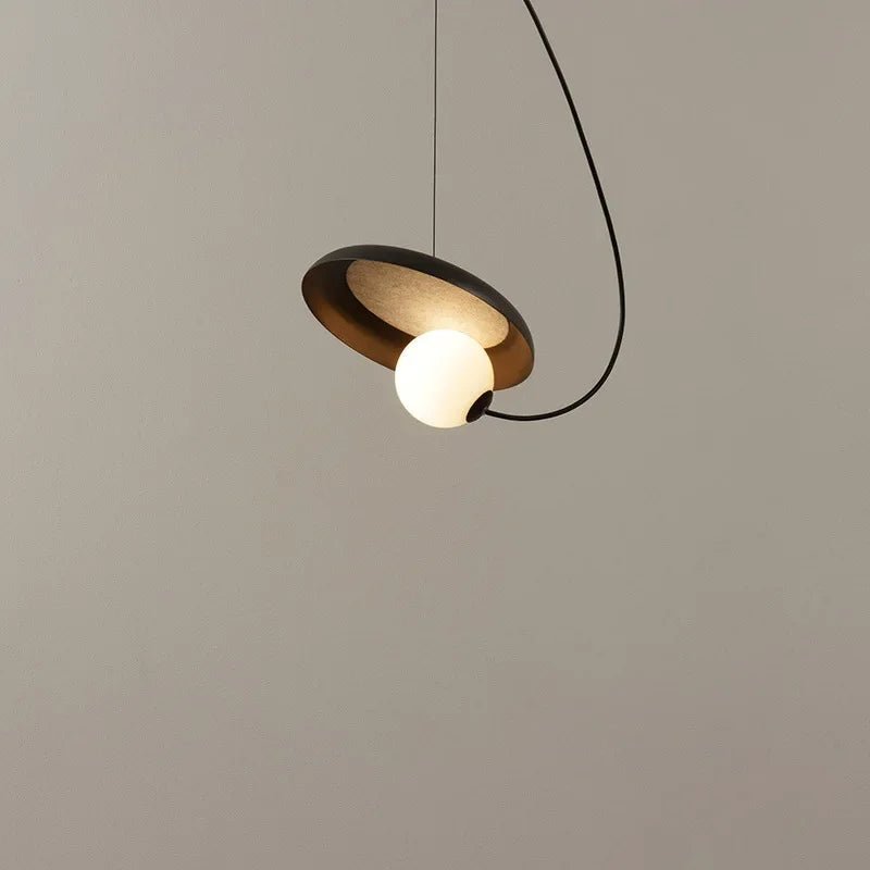 Nordic Modern Metal Pendant Light – Single Hanging Lamp for Bedside, Bar & Kitchen - Hans Lumiere