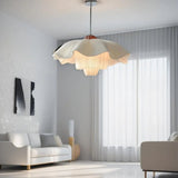 Nordic Petal French Chandelier – Hand-Knitted Cream Pendant Light - Hans Lumiere
