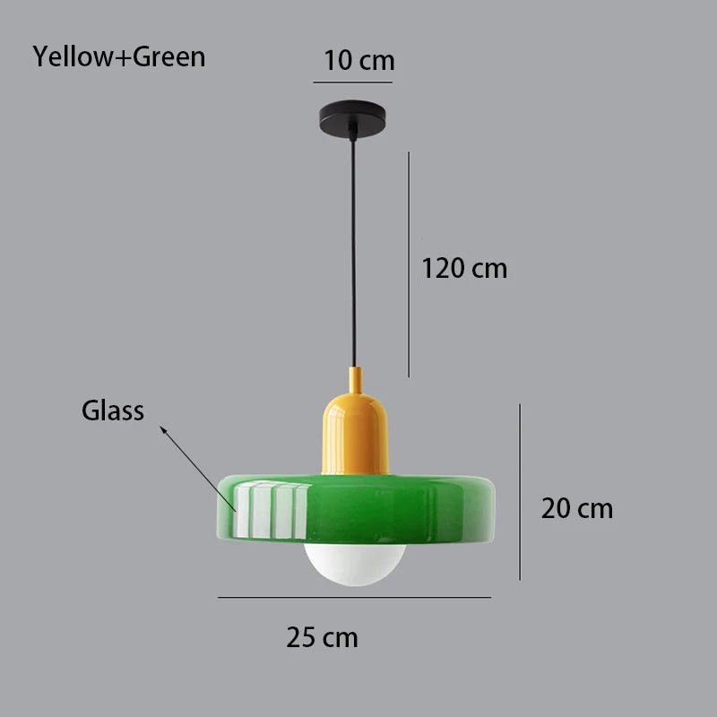 Nordic Retro Glass Pendant Light with E27 LED - Hans Lumiere