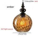 Nordic Retro Water Ripple Luster Glass Pendant Light - Hans Lumiere