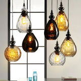 Nordic Retro Water Ripple Luster Glass Pendant Light - Hans Lumiere