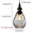 Nordic Retro Water Ripple Luster Glass Pendant Light - Hans Lumiere