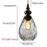 Nordic Retro Water Ripple Luster Glass Pendant Light - Hans Lumiere