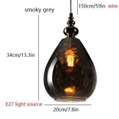 Nordic Retro Water Ripple Luster Glass Pendant Light - Hans Lumiere