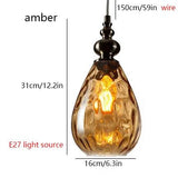 Nordic Retro Water Ripple Luster Glass Pendant Light - Hans Lumiere