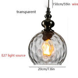 Nordic Retro Water Ripple Luster Glass Pendant Light - Hans Lumiere