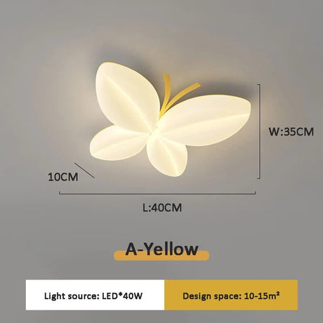 Nordic Romantic Butterfly Children's Room Ceiling Light - Hans Lumiere