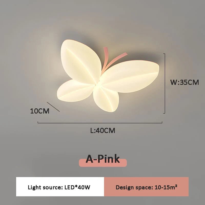 Nordic Romantic Butterfly Children's Room Ceiling Light - Hans Lumiere