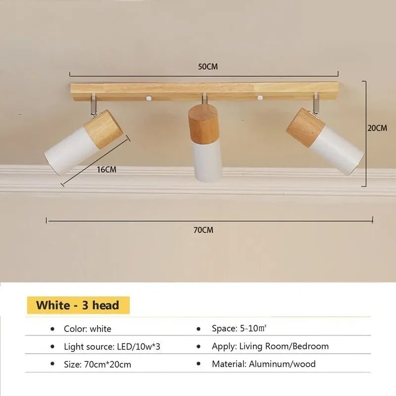 Nordic Rotatable Decorate Spotlight Wooden Ceiling Light - Hans Lumiere