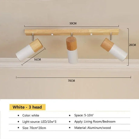 Nordic Rotatable Decorate Spotlight Wooden Ceiling Light - Hans Lumiere