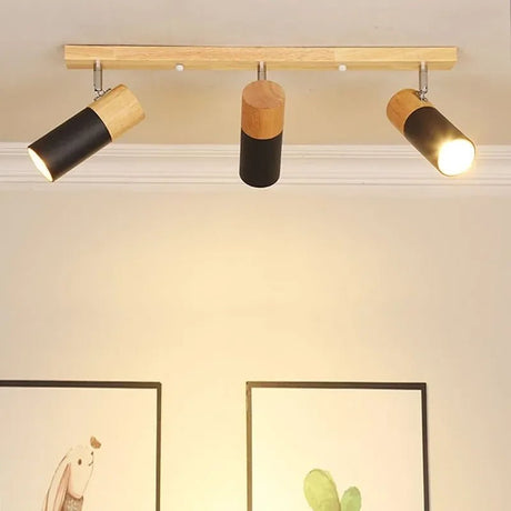 Nordic Rotatable Decorate Spotlight Wooden Ceiling Light - Hans Lumiere