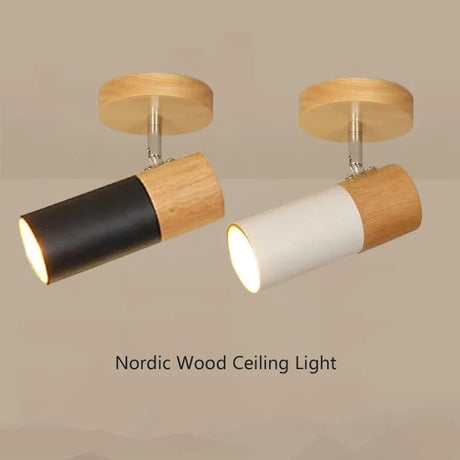 Nordic Rotatable Decorate Spotlight Wooden Ceiling Light - Hans Lumiere
