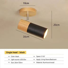 Nordic Rotatable Decorate Spotlight Wooden Ceiling Light - Hans Lumiere