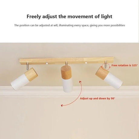 Nordic Rotatable Decorate Spotlight Wooden Ceiling Light - Hans Lumiere