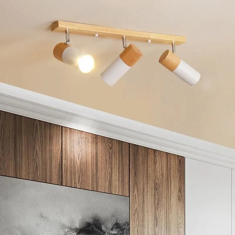Nordic Rotatable Decorate Spotlight Wooden Ceiling Light - Hans Lumiere