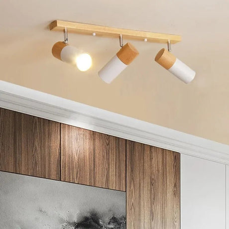 Nordic Rotatable Decorate Spotlight Wooden Ceiling Light - Hans Lumiere