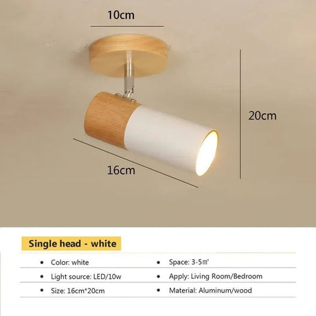 Nordic Rotatable Decorate Spotlight Wooden Ceiling Light - Hans Lumiere
