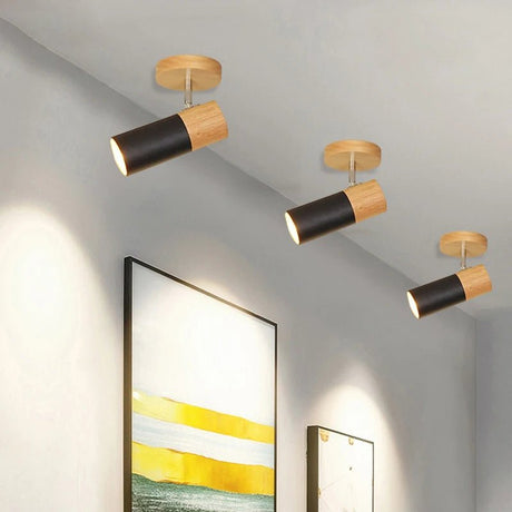 Nordic Rotatable Decorate Spotlight Wooden Ceiling Light - Hans Lumiere
