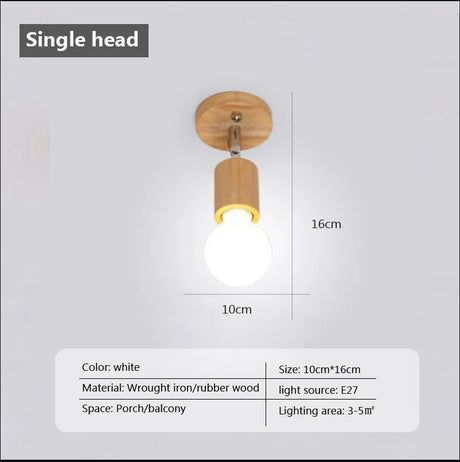 Nordic Rotatable Decorate Spotlight Wooden Ceiling Light - Hans Lumiere