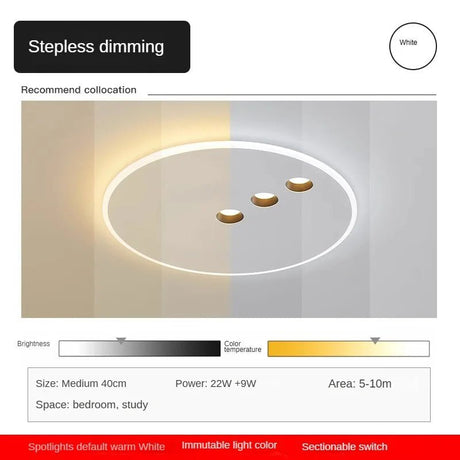 Nordic Round Dimming LED Ceiling Lamp - Hans Lumiere