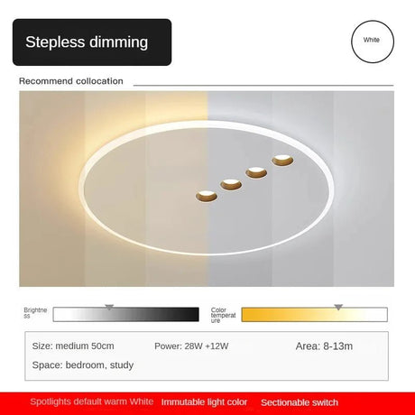 Nordic Round Dimming LED Ceiling Lamp - Hans Lumiere