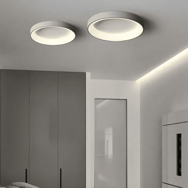 Nordic Round LED Ceiling Light – Dimmable Flush Mount Fixture - Hans Lumiere