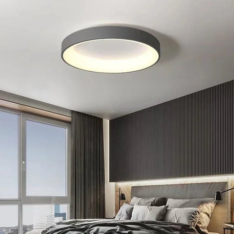 Nordic Round LED Ceiling Light – Dimmable Flush Mount Fixture - Hans Lumiere