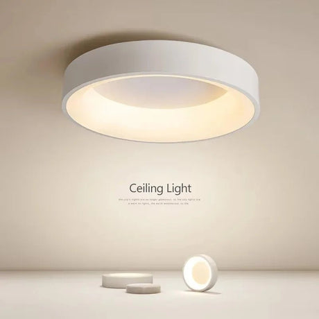 Nordic Round LED Ceiling Light – Dimmable Flush Mount Fixture - Hans Lumiere