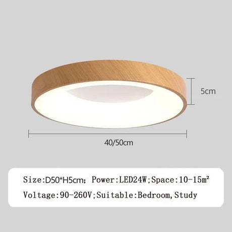 Nordic Round LED Ceiling Light – Dimmable Flush Mount Fixture - Hans Lumiere