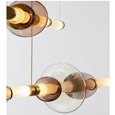 Nordic Stained Glass Strip Pendant Light - Hans Lumiere