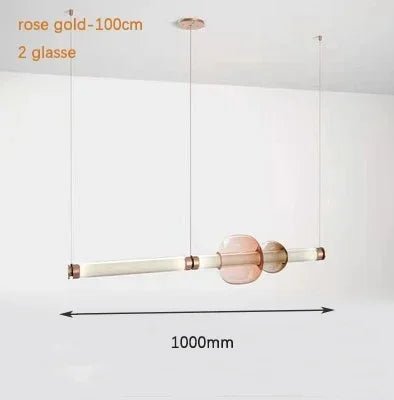 Nordic Stained Glass Strip Pendant Light - Hans Lumiere