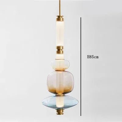 Nordic Stained Glass Strip Pendant Light - Hans Lumiere