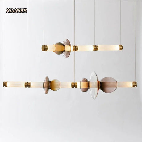 Nordic Stained Glass Strip Pendant Light - Hans Lumiere