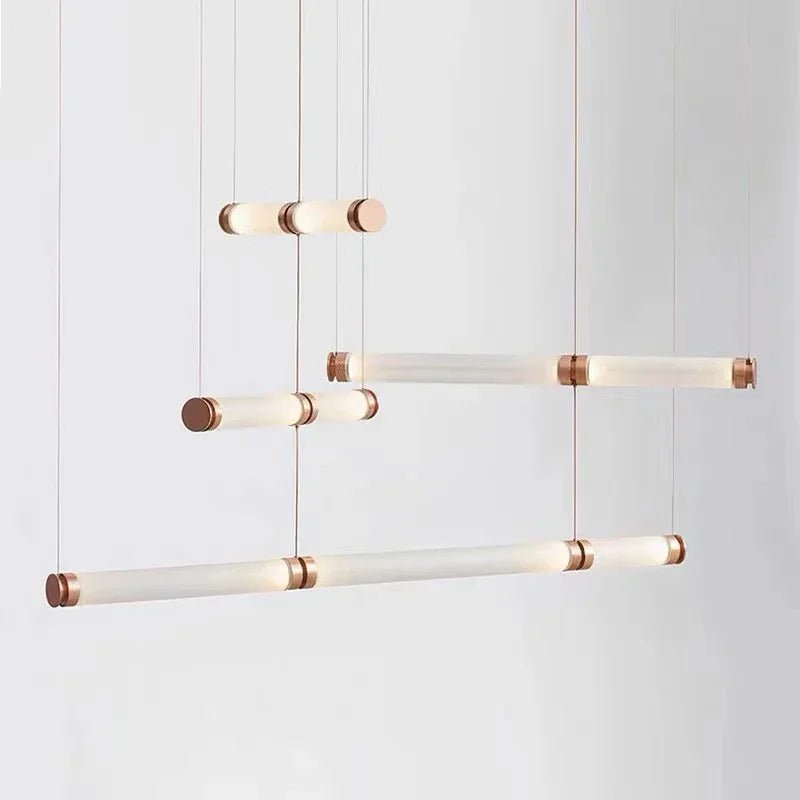 Nordic Stained Glass Strip Pendant Light - Hans Lumiere