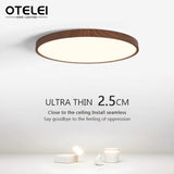Nordic Ultra - thin Wooden Ceiling Lamp - Hans Lumiere