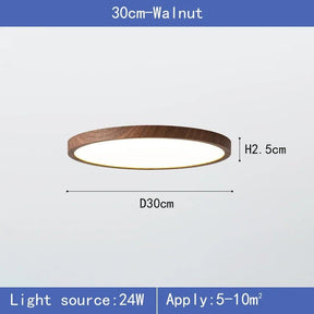 Nordic Ultra - thin Wooden Ceiling Lamp - Hans Lumiere