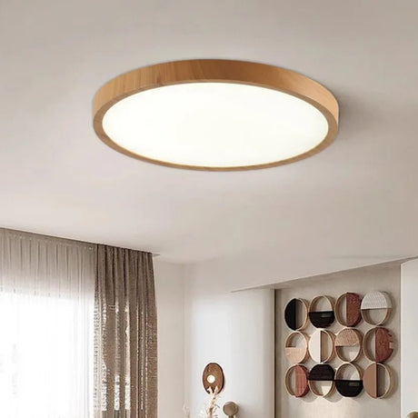 Nordic Ultra - thin Wooden Ceiling Lamp - Hans Lumiere
