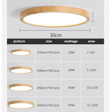 Nordic Ultra - thin Wooden Ceiling Lamp - Hans Lumiere